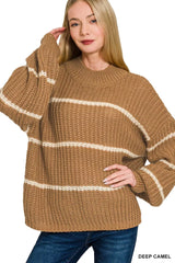 Trendsi Zenana Oversize Striped Sweater -