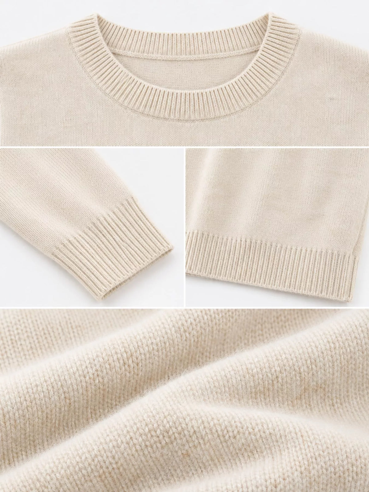 Crew Neck Long Sleeve Sweater — garment construction details