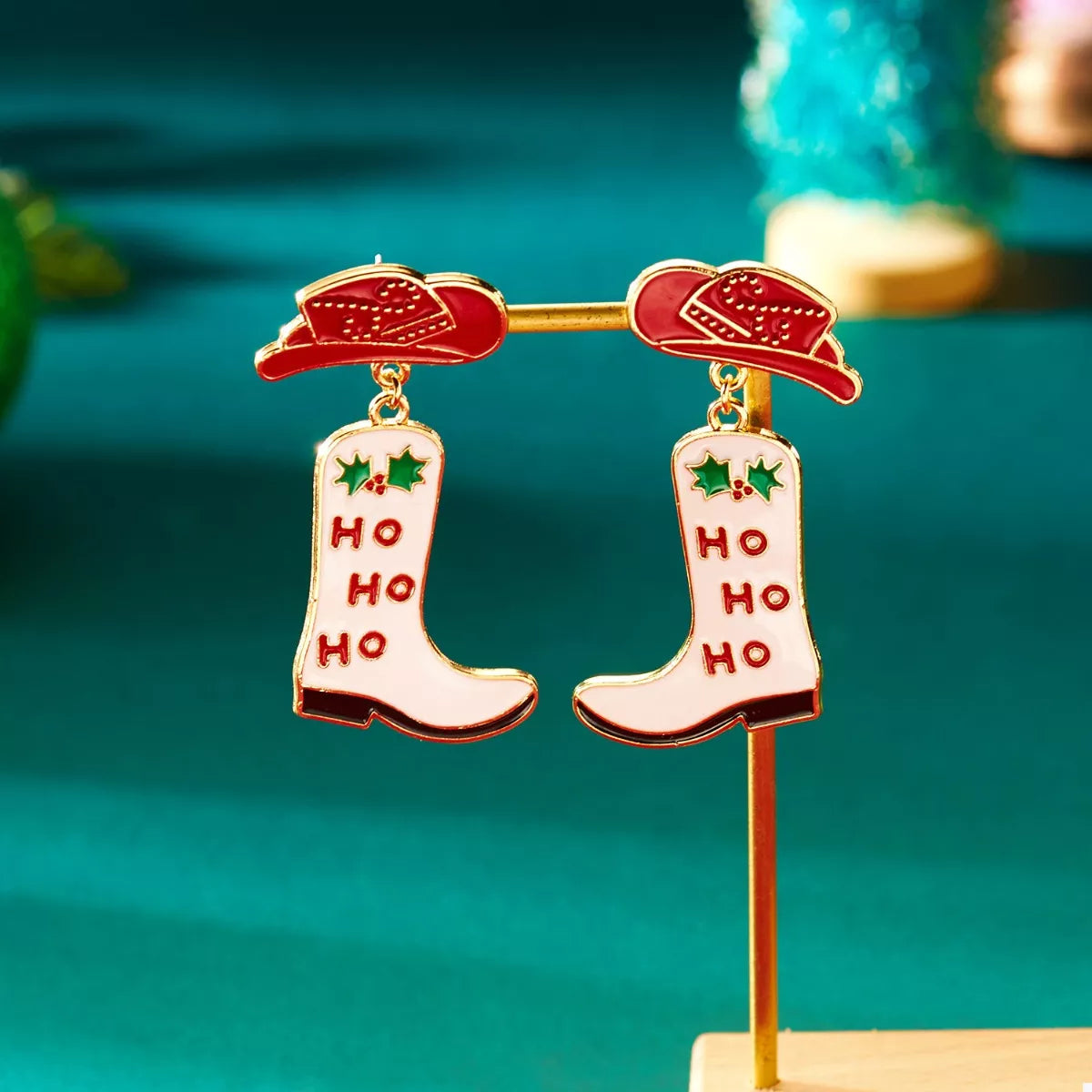 Trendsi Christmas Cowboy Boots Earrings -