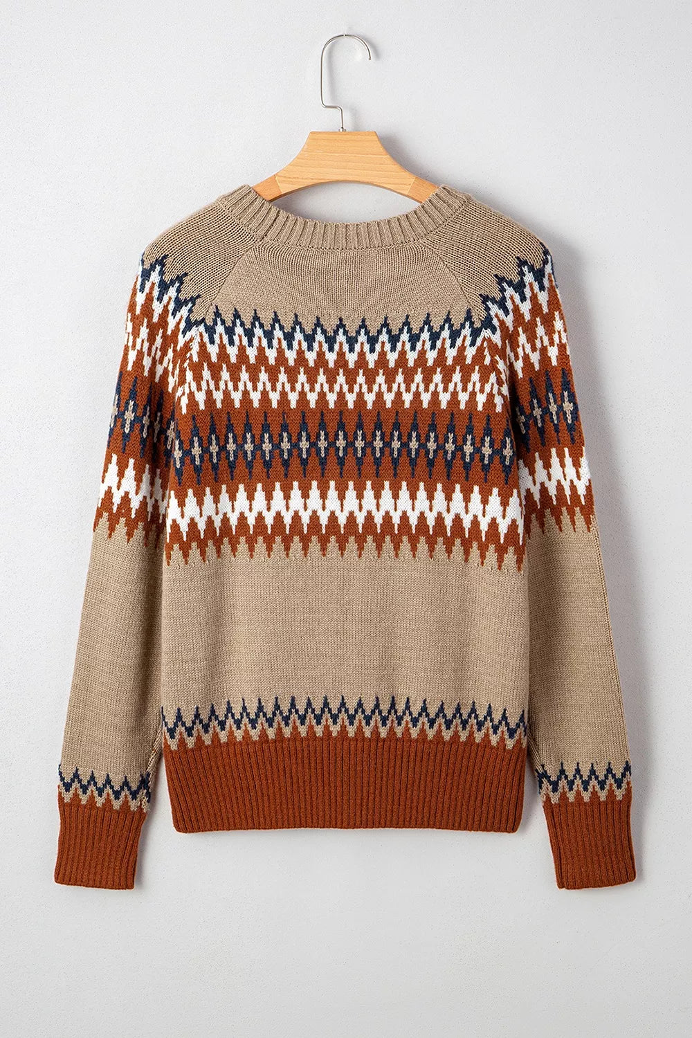 Trendsi Geometric Pattern Long Sleeve Sweater -