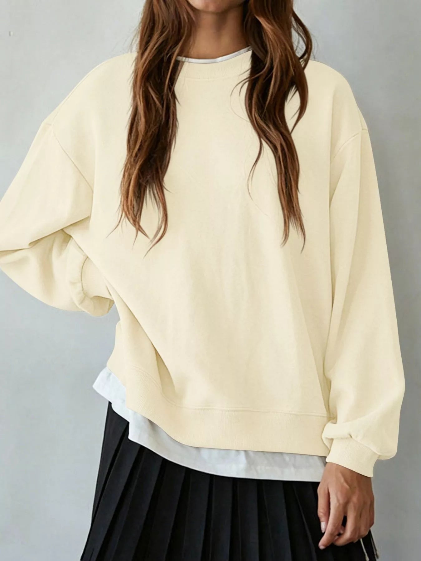 Trendsi Oversized Crew Neck Sweatshirt -