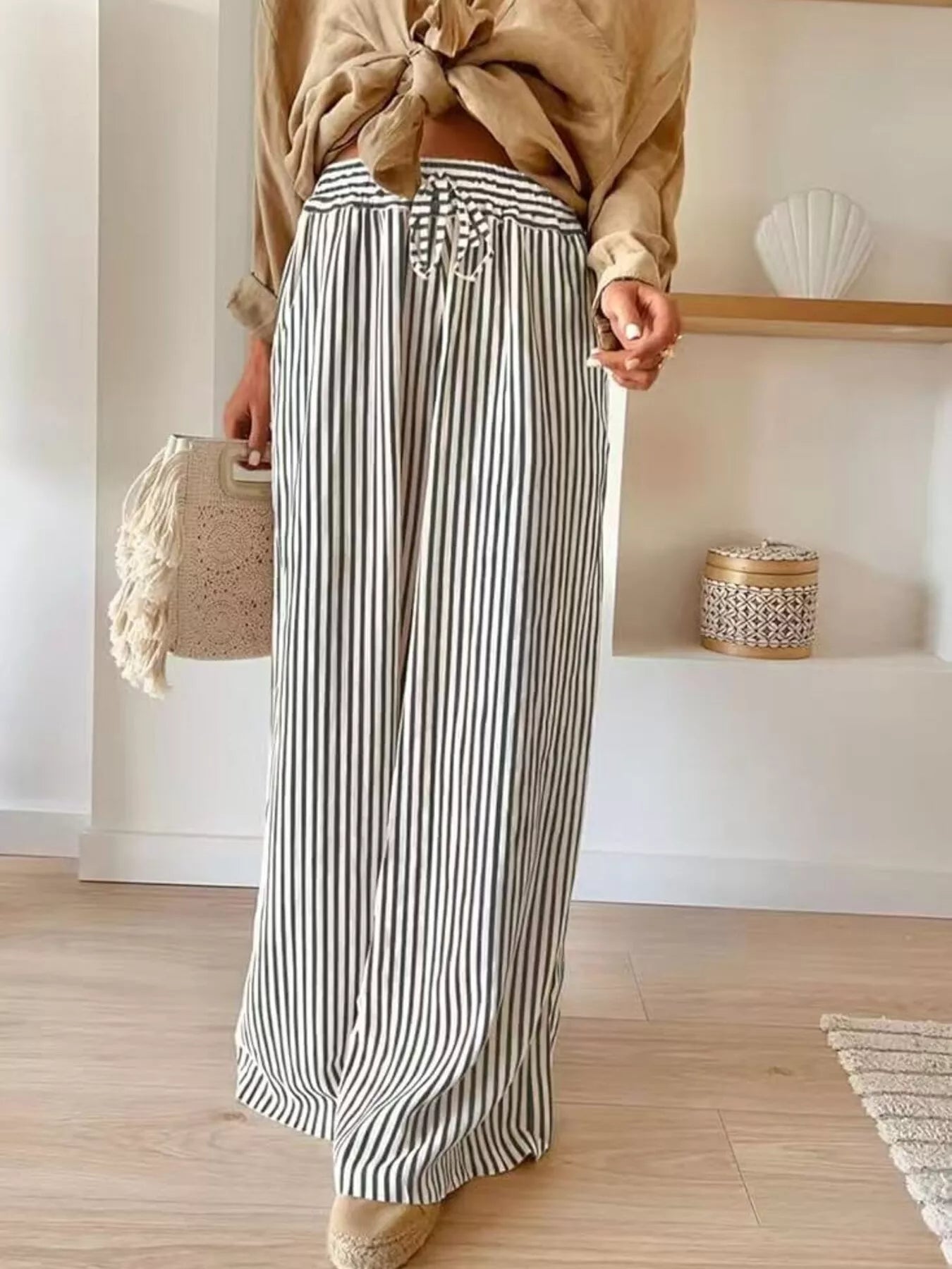 Trendsi Striped Wide-Leg Pants -