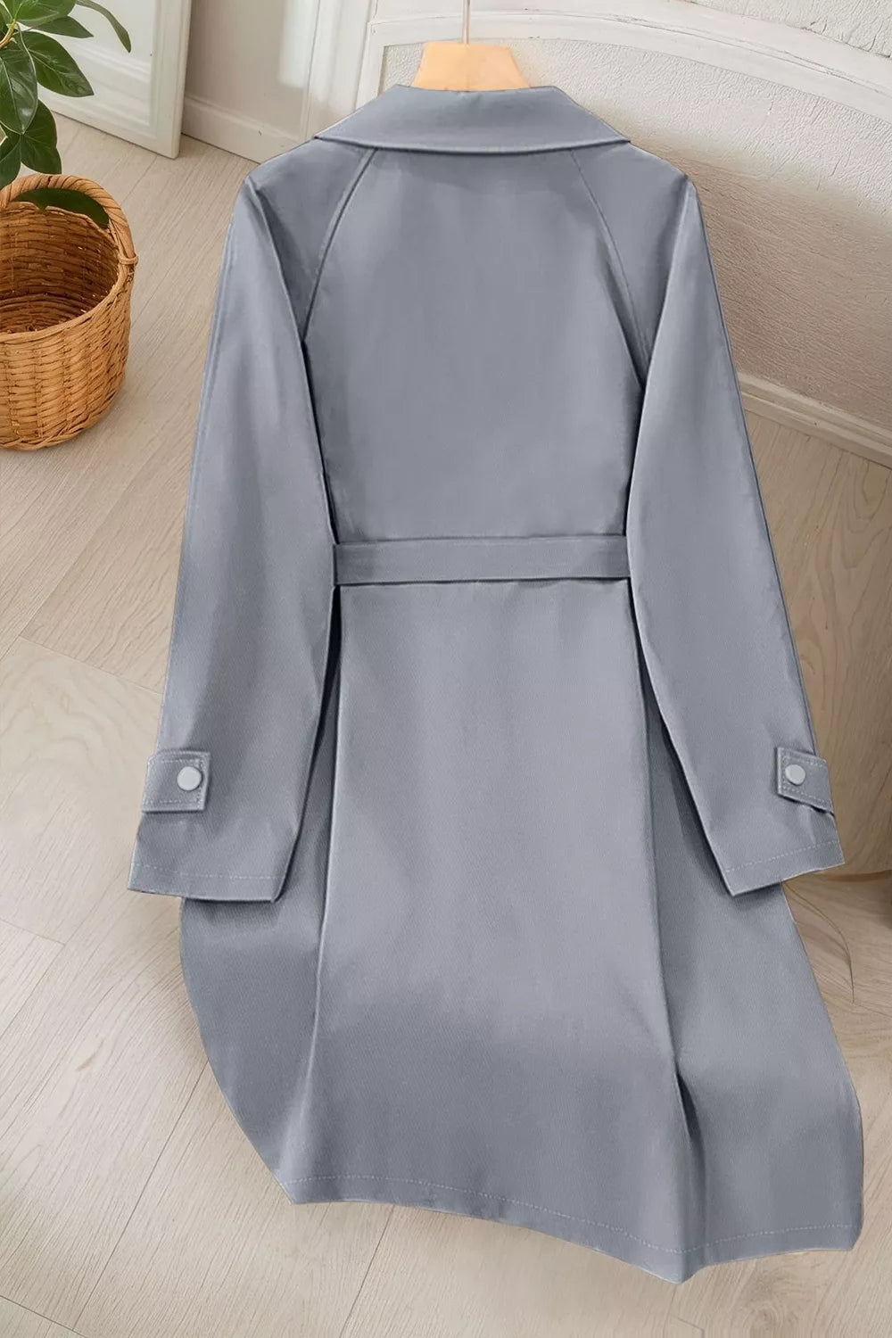 Trendsi Wide Lapels Belt Trench Coat -