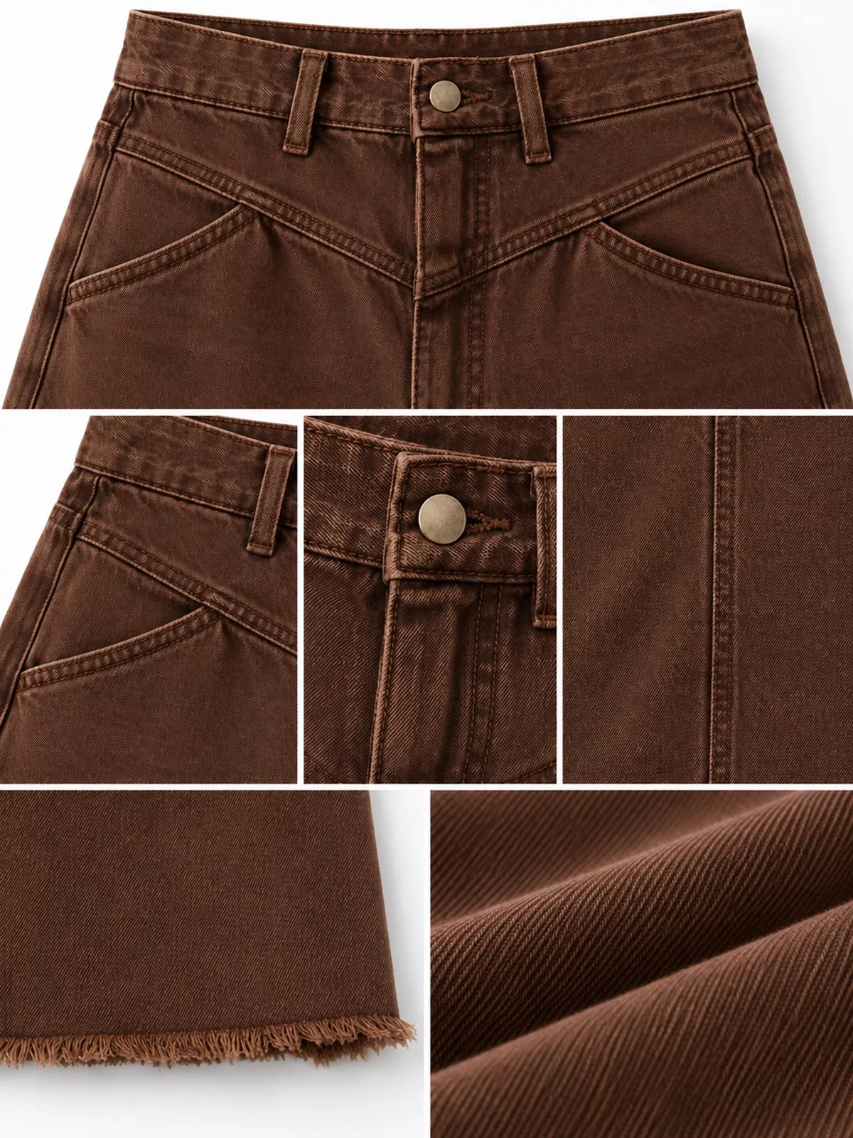 Raw Hem Maxi Denim Skirt — garment construction details