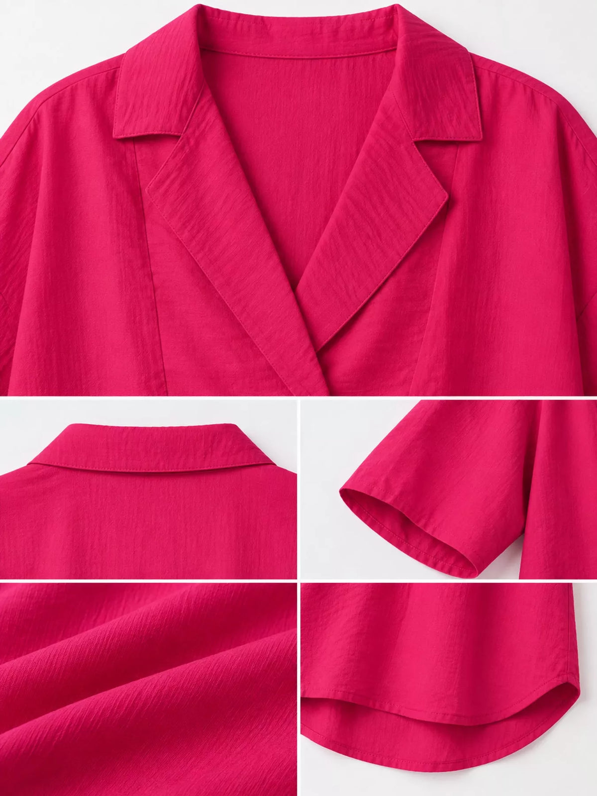 Half-sleeve blouse, pink detail collage