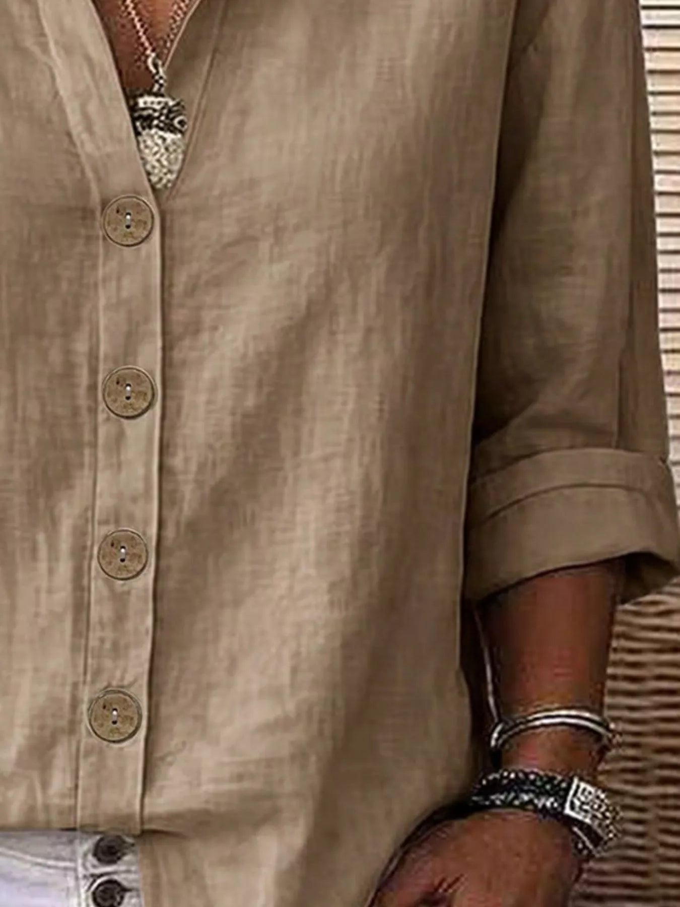 Trendsi Button Up Long Sleeve Shirt -