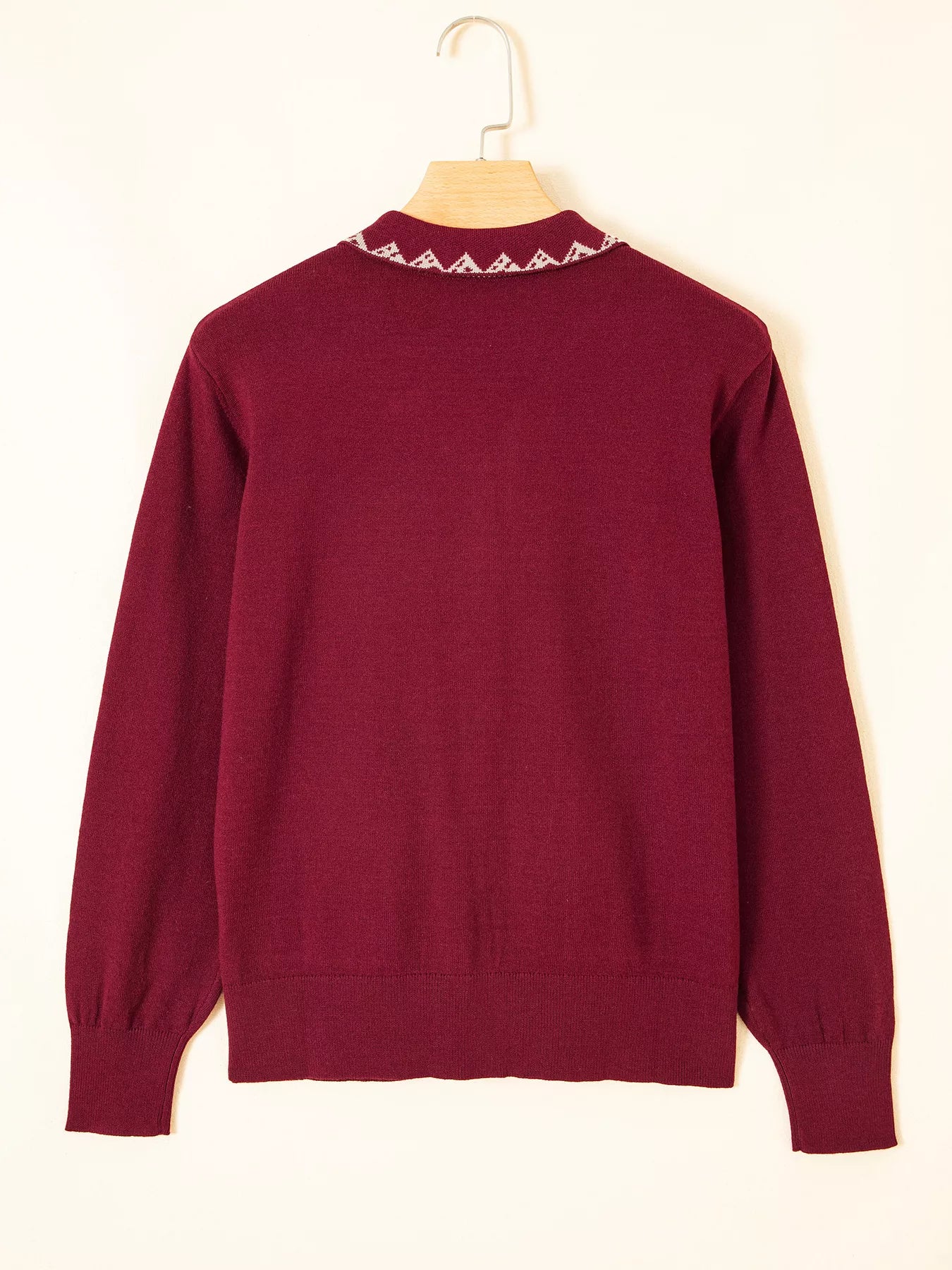 Trendsi Bow Pocket Collar Long Sleeve Knit Cardigan -