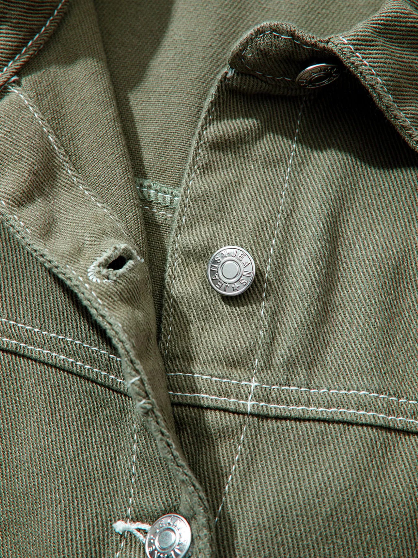 Trendsi Patched Pocket Collared Button Front Boyfriend Denim Jacket -
