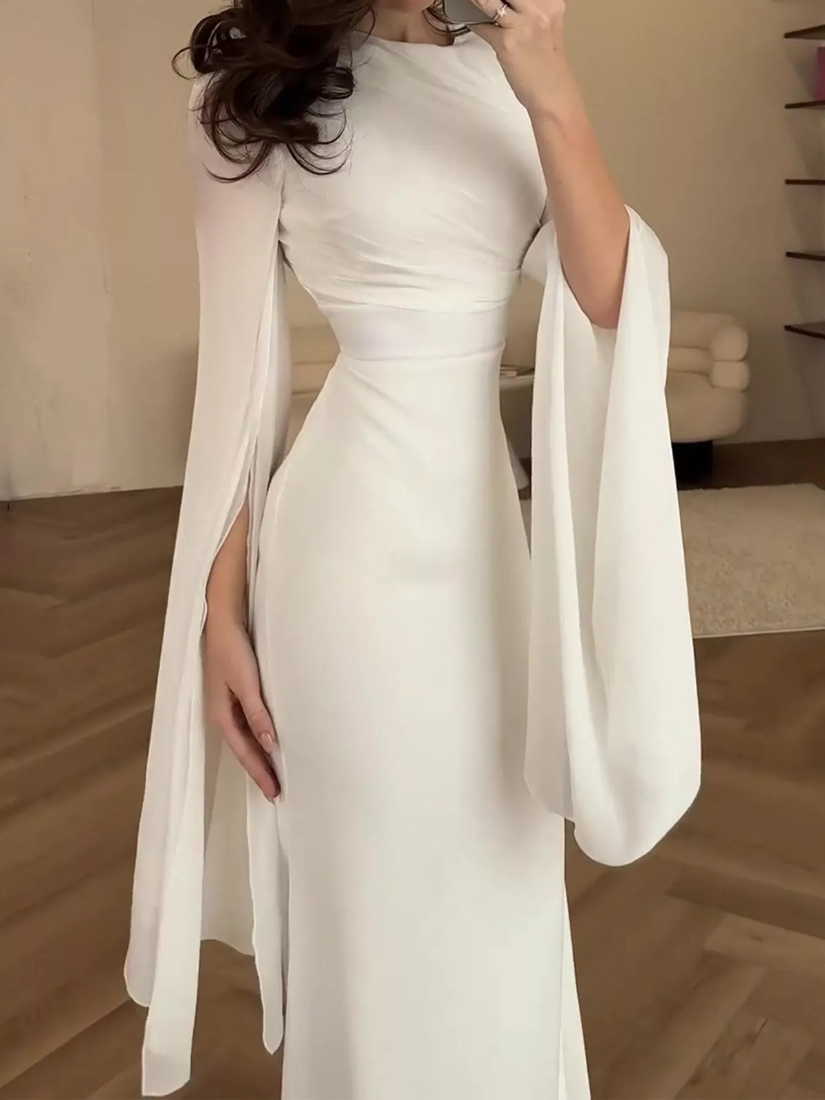 Round Neck Maxi Dress — front view