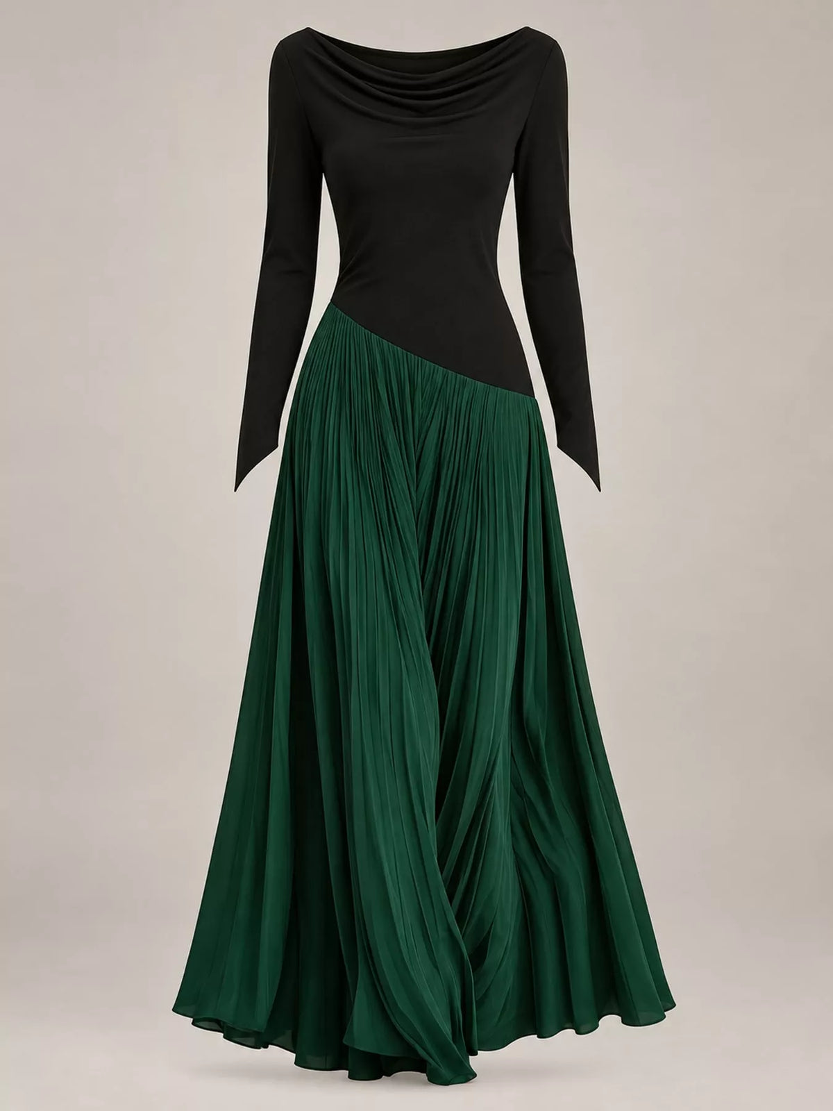 Cowl neck long sleeve maxi dress, product view