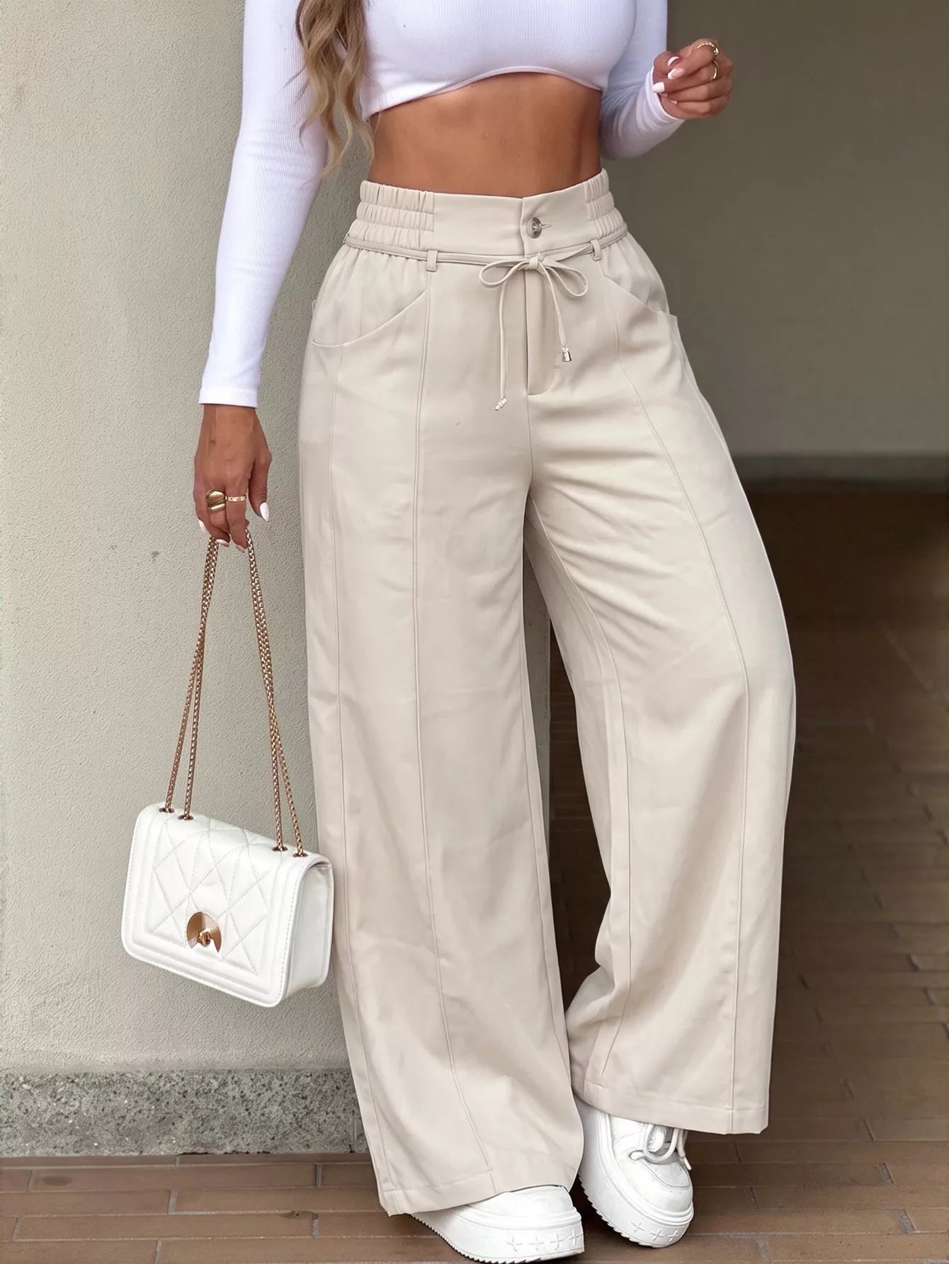 Trendsi High-Waisted Wide-Leg Pants -