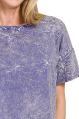 Trendsi Zenana Washed Crew Neck Short Sleeve Crop Box Tee -