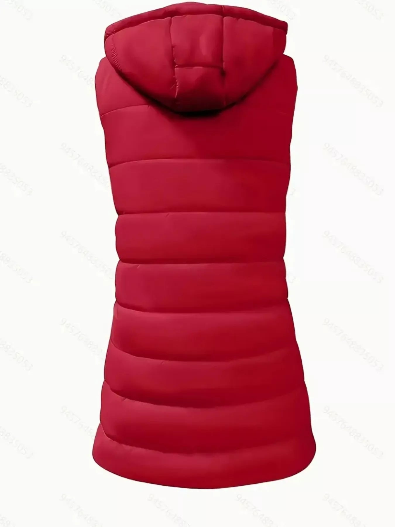 Trendsi Zip Up Longline Hooded Puffer Vest Coat -
