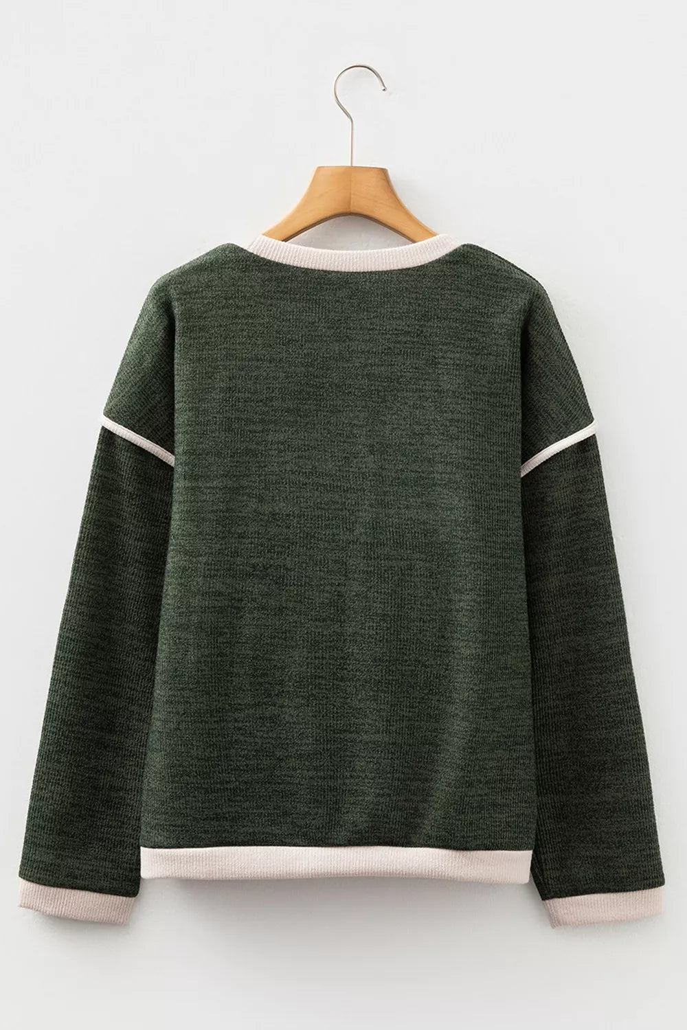 Trendsi Duck Graphic Contrast Trim Patchwork Casual Knit Top -