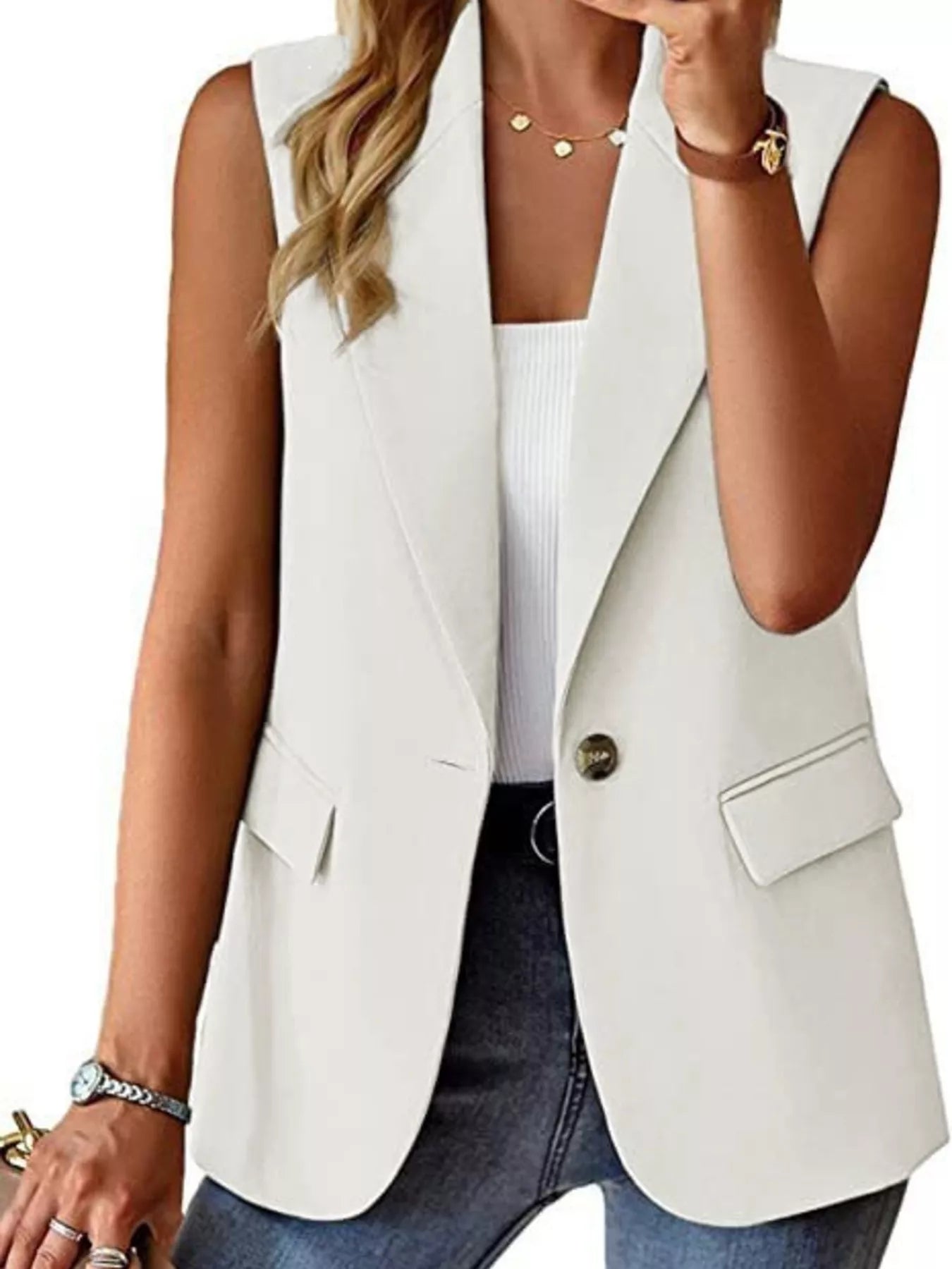 Trendsi One Button Blazer Vest -