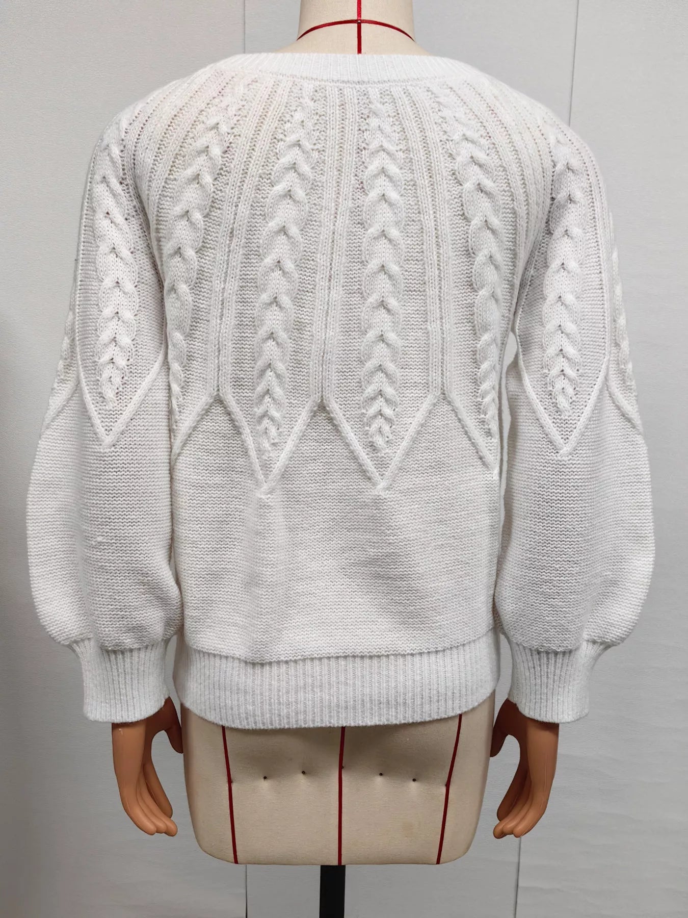 Trendsi Cable-Knit Round Neck Sweater -