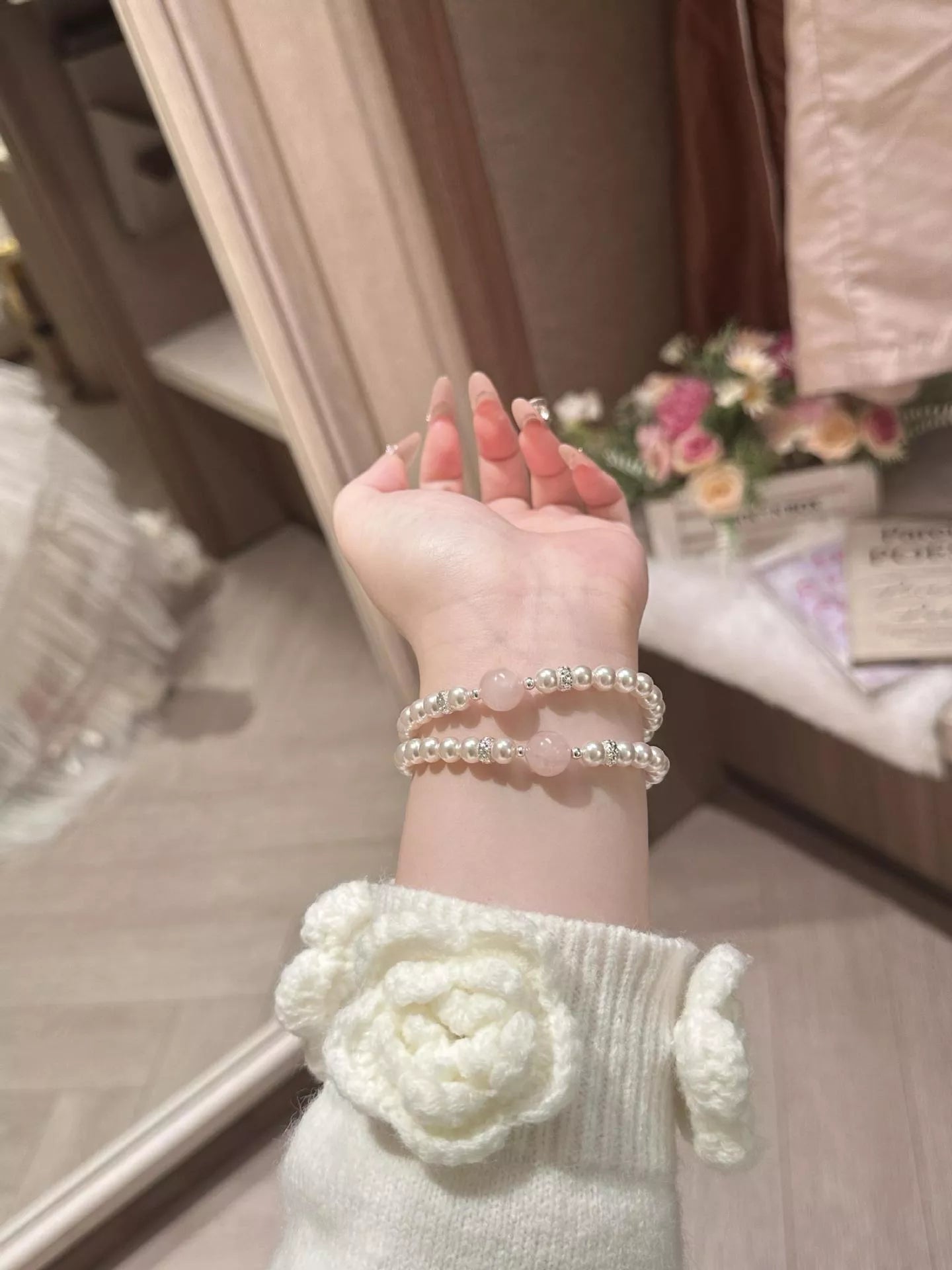 Trendsi Alloy Pearl Bracelet -
