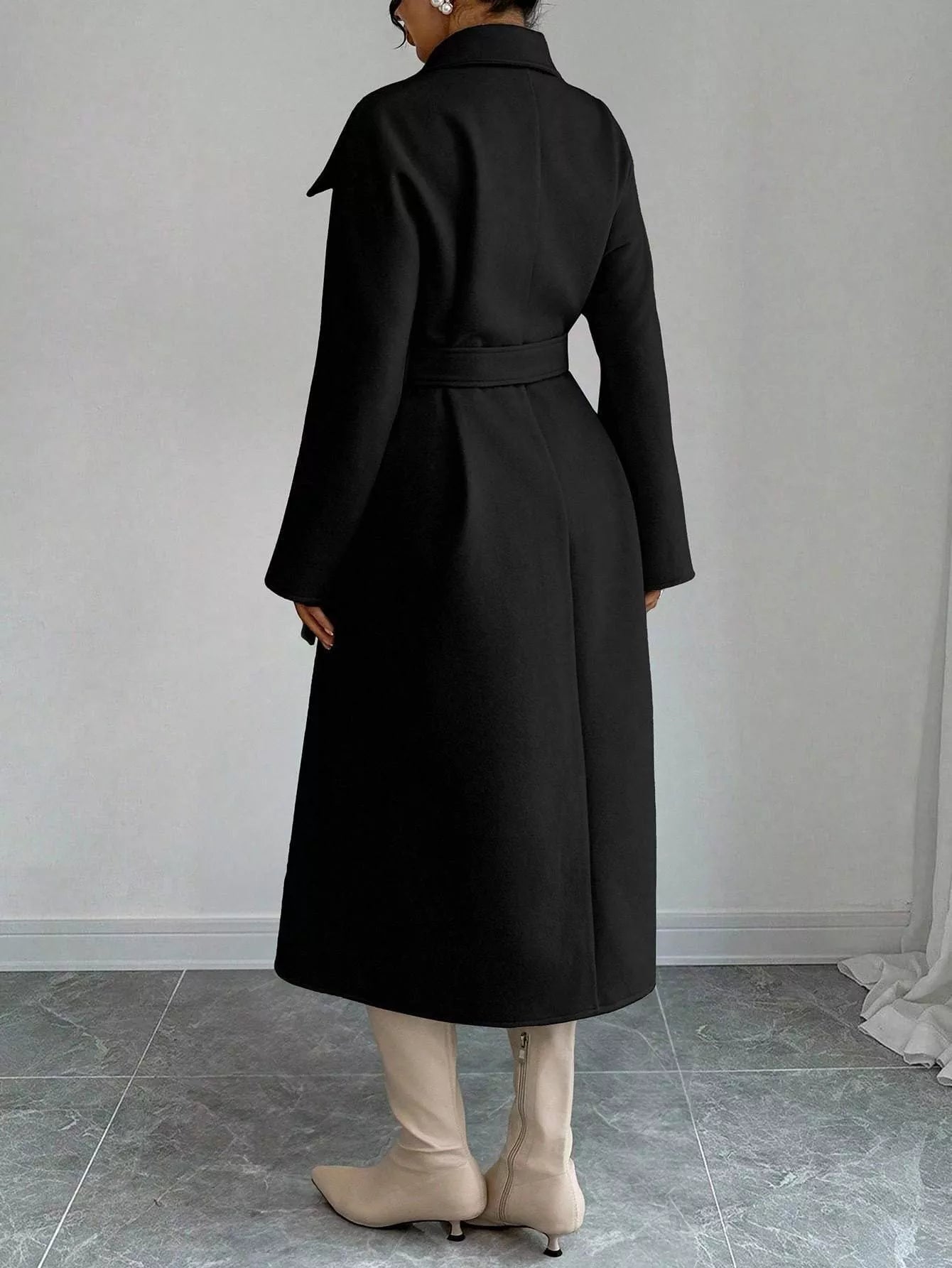 Trendsi Double-Breasted Longline Coat -