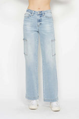 Trendsi Judy Blue Full Size High Waist Straight Cargo Jeans -