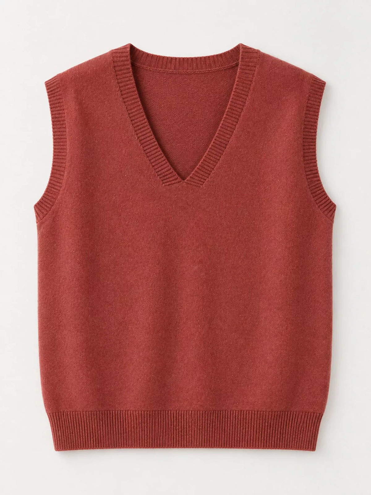 V-Neck Knit Sweater Vest — garment front