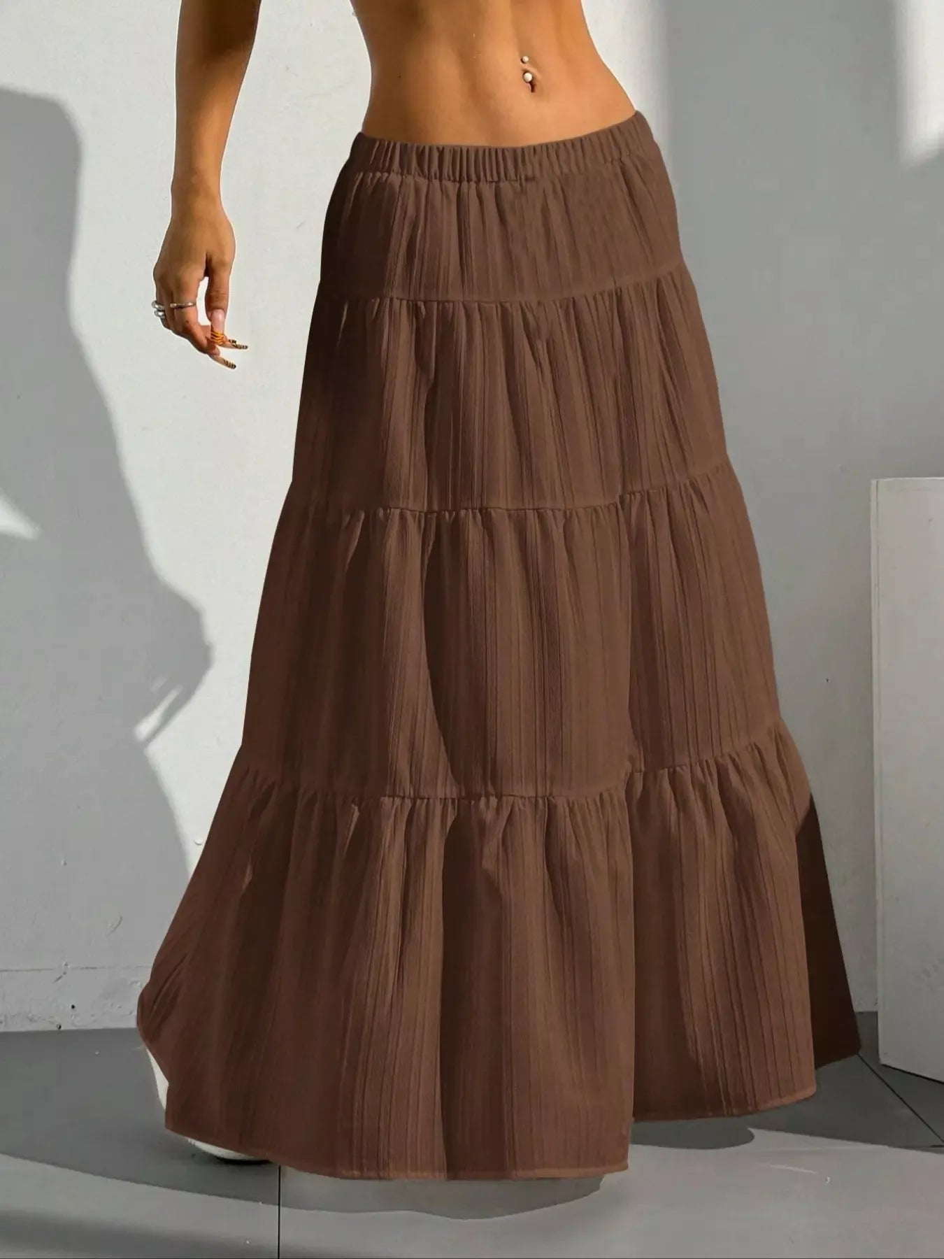 Trendsi Flowy Tiered Maxi Skirt -