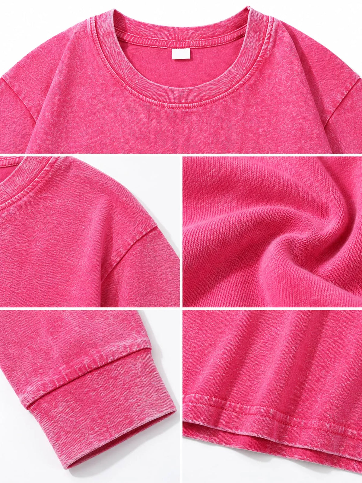 Washed Oversized Long Sleeve T-Shirt — garment construction details