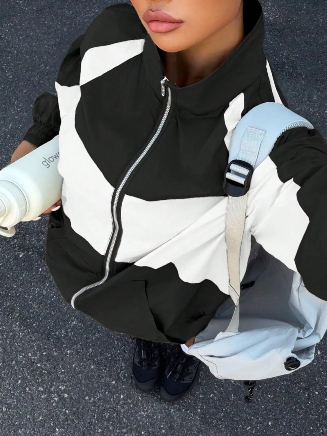 Trendsi Color Block Zip-Up Jacket -