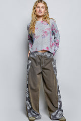 Trendsi POL Ribbed Butterfly Print Round Neck Knit Top -