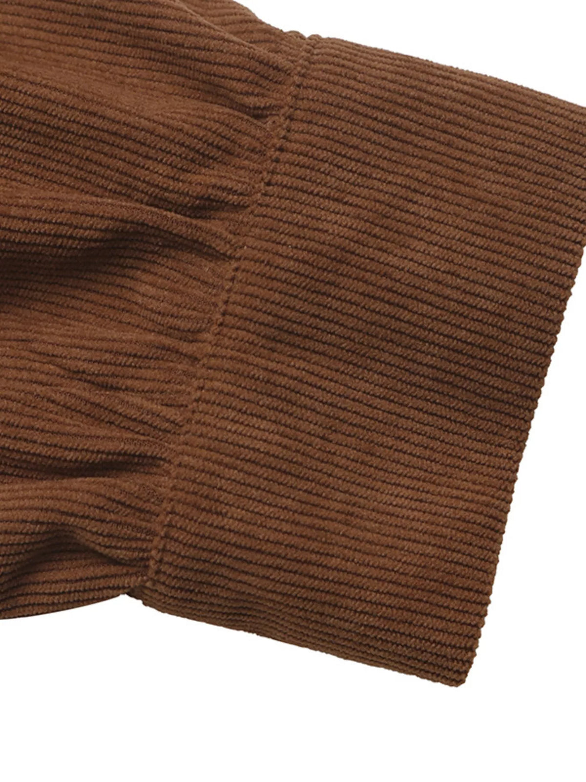 Corduroy Patchwork Plaid Midi Dress — construction details