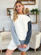 Trendsi Double Take Full Size Contrast Drop Shoulder Top and Shorts Set -