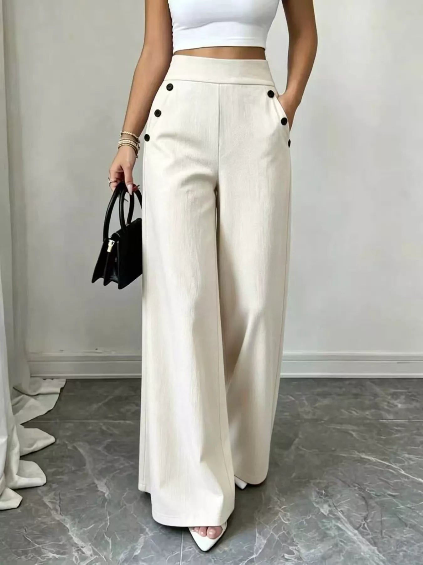 Trendsi High-Waisted Wide-Leg Pants -