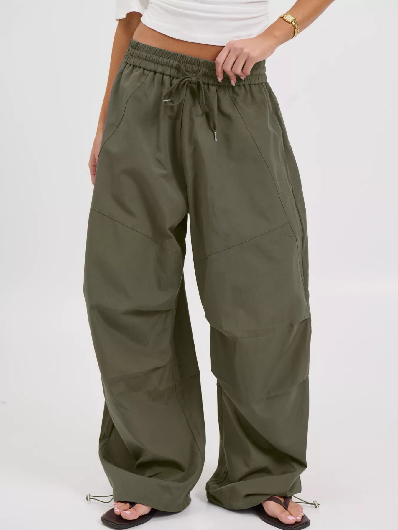 Trendsi Drawstring Wide Leg Pants -