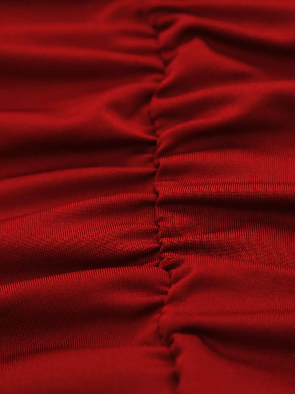 One-shoulder cutout dress, burgundy ruching detail