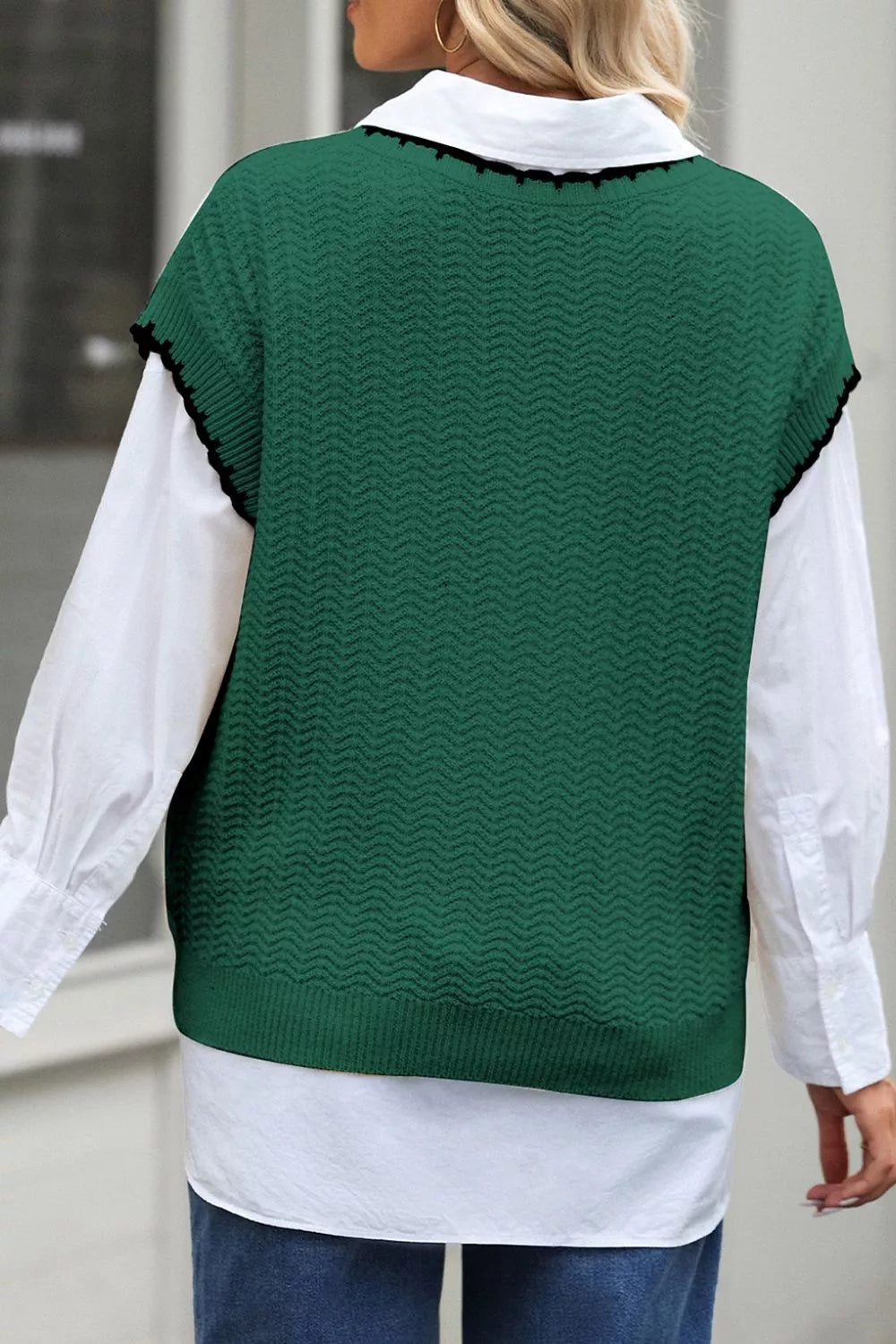 Trendsi Chic Textured Knit Sleeveless Sweater Vest -