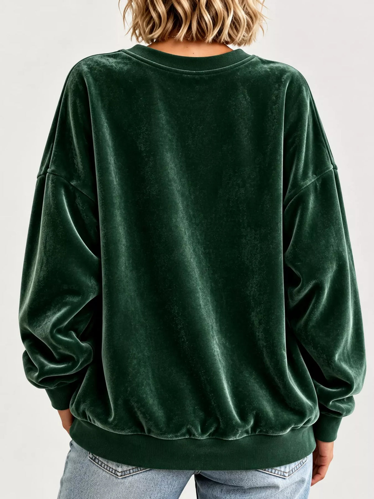 Crew-neck sweatshirt, green back