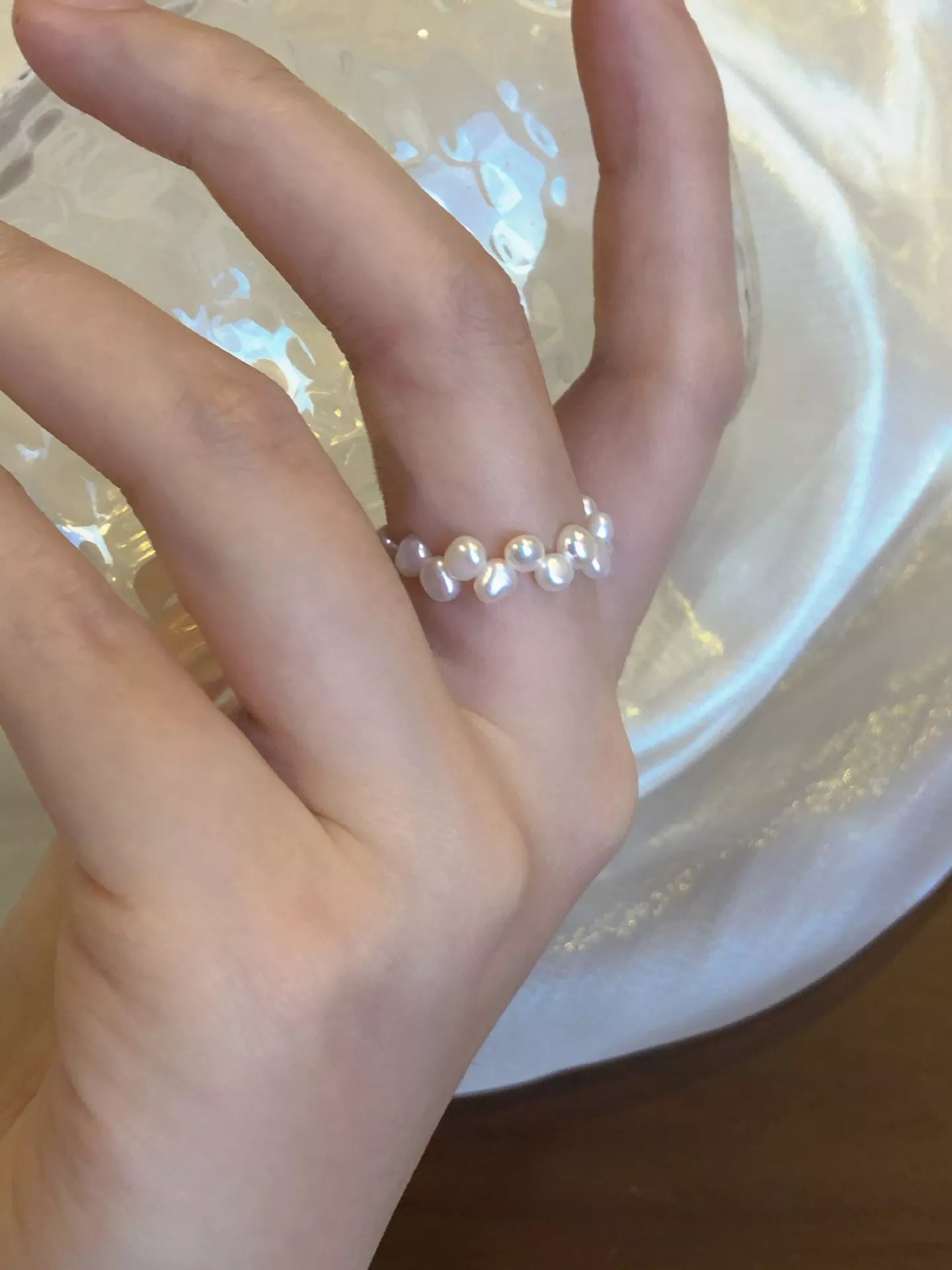 Trendsi Freshwater Pearl Bead Ring -