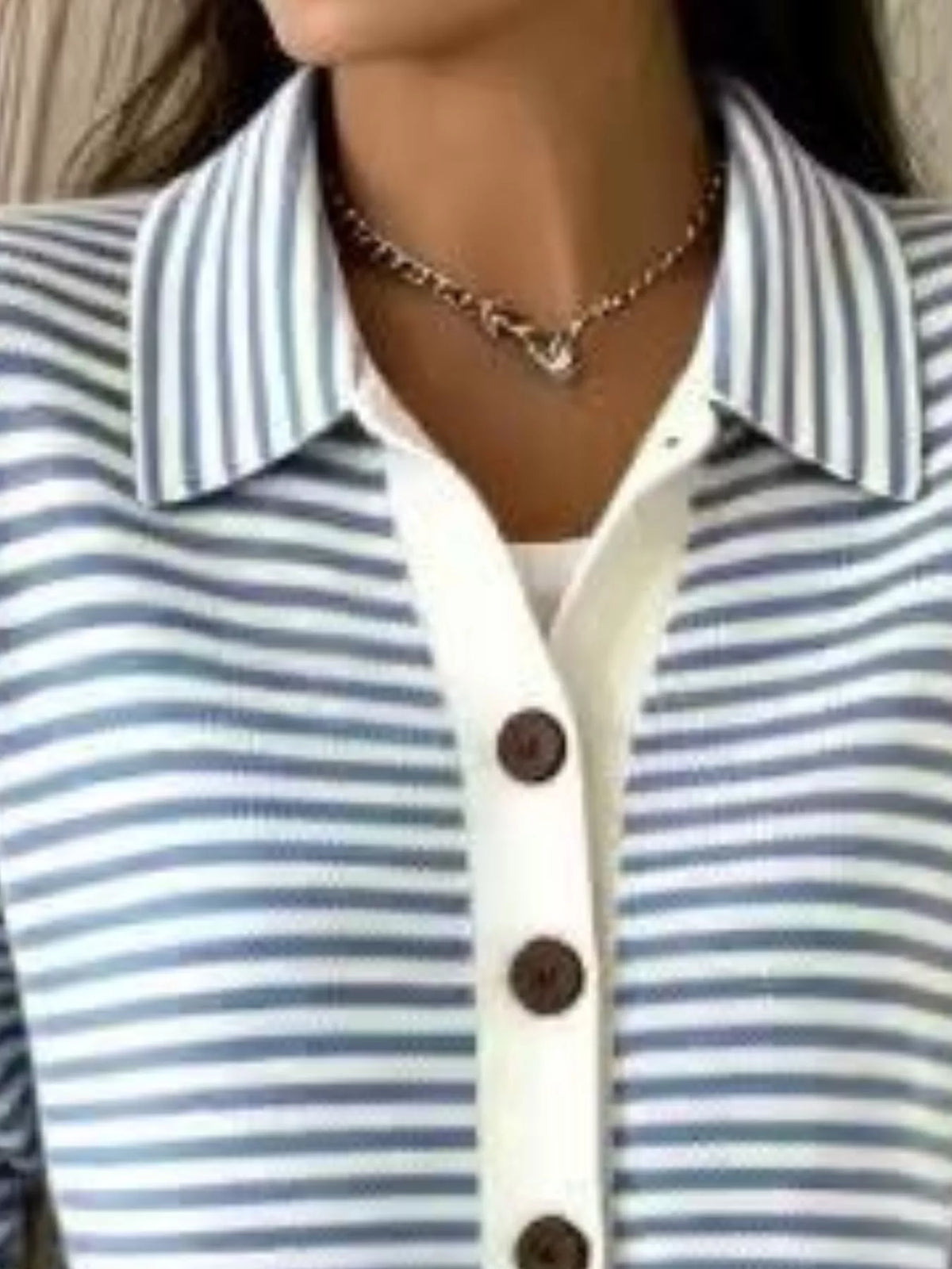 Trendsi Full Size Striped Button-Down Knit Cardigan Plus Size -