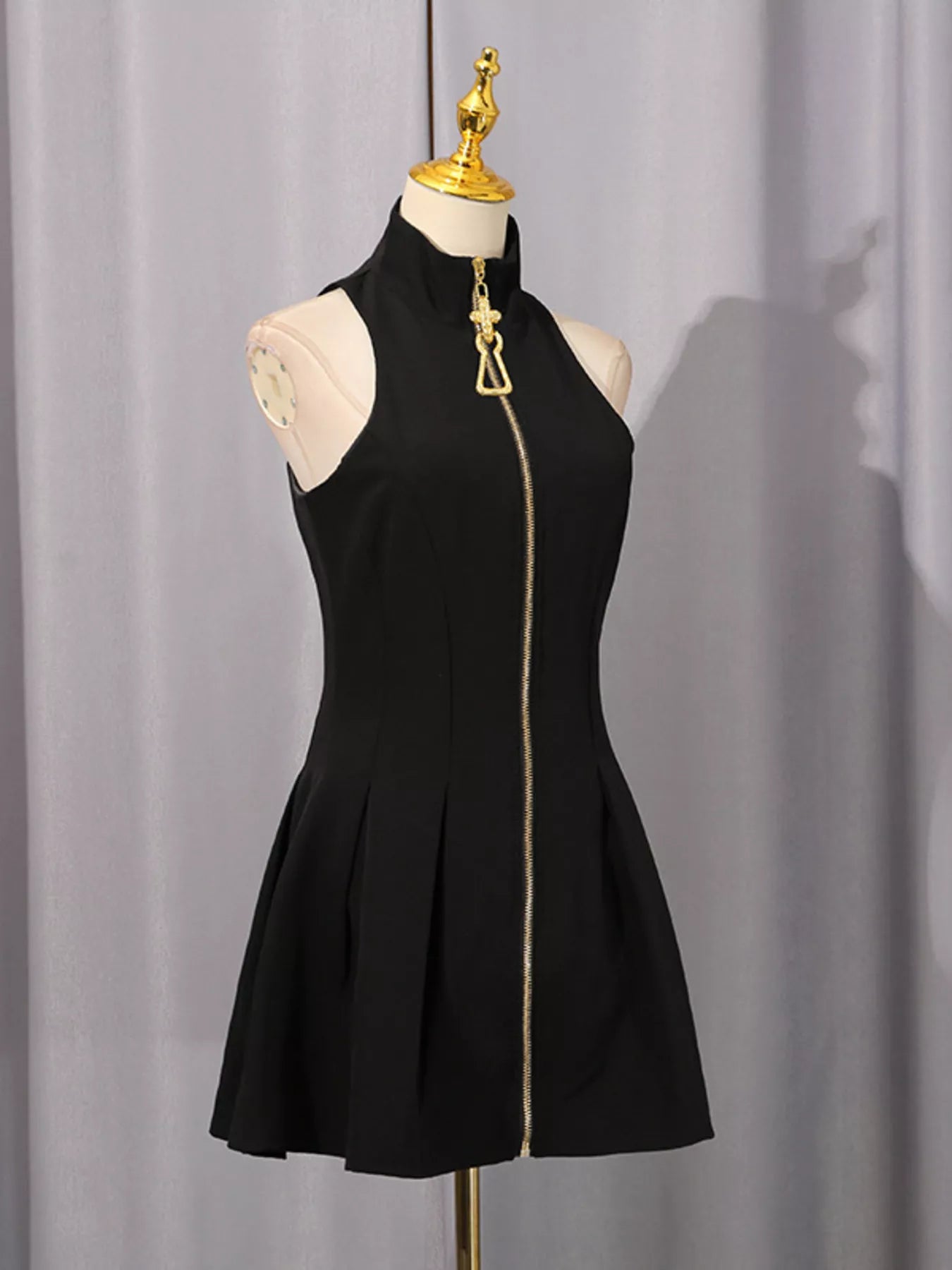 Trendsi Zip Up Sleeveless Mini Dress -