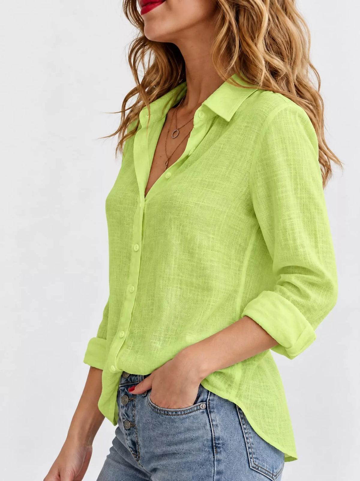 Button-Down Long Sleeve Shirt — side view