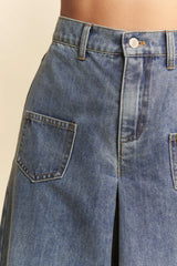 Trendsi Davi & Dani Patch Pocket Wide Leg Culotte Jeans -