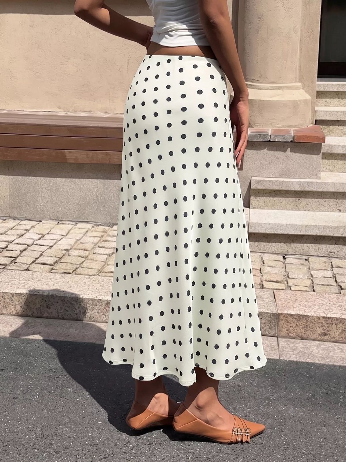 Trendsi Polka Dot Midi Skirt -