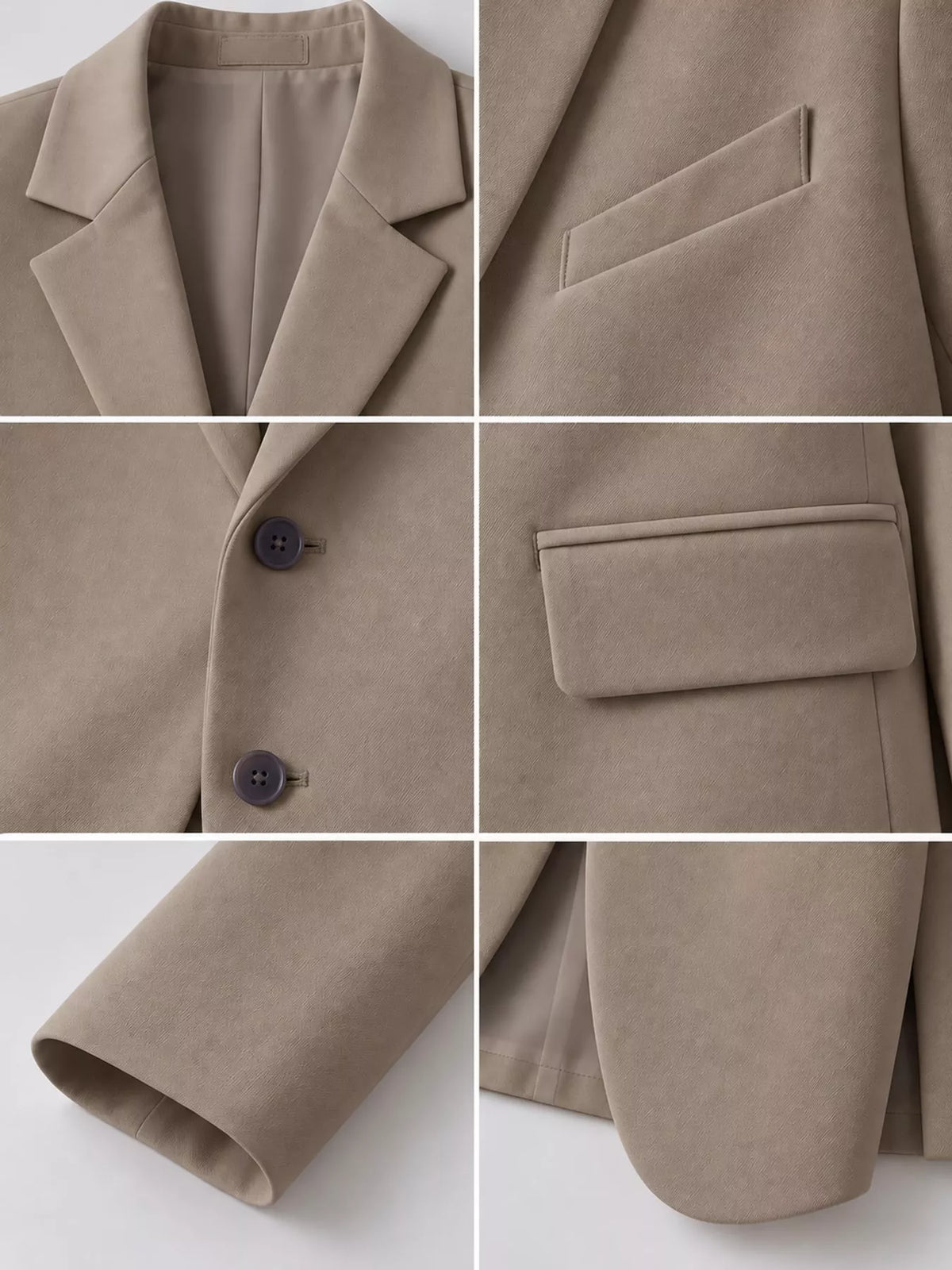 Collared long sleeve blazer, construction and design details