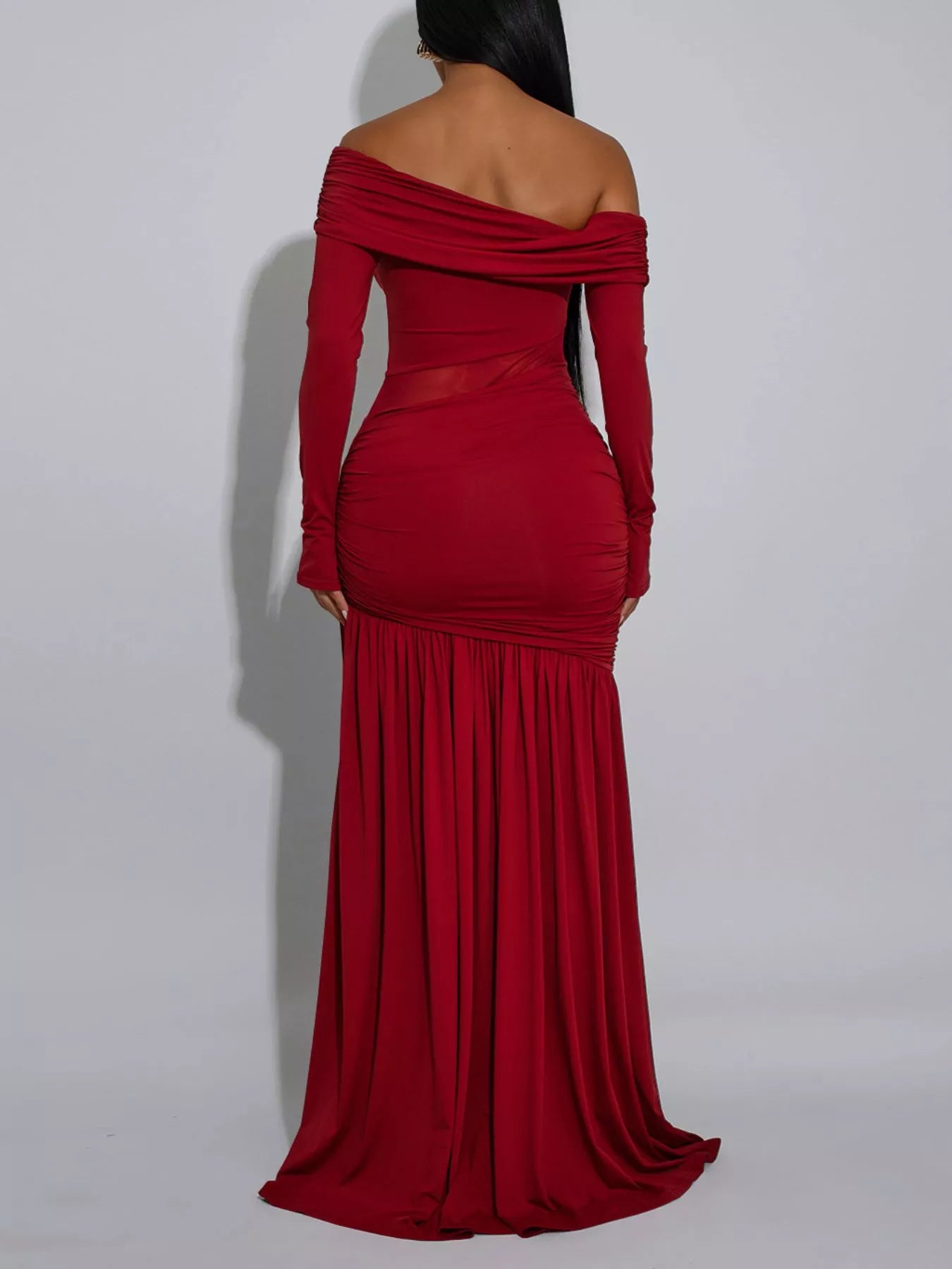 Trendsi Off Shoulder Slit Maxi Dress -