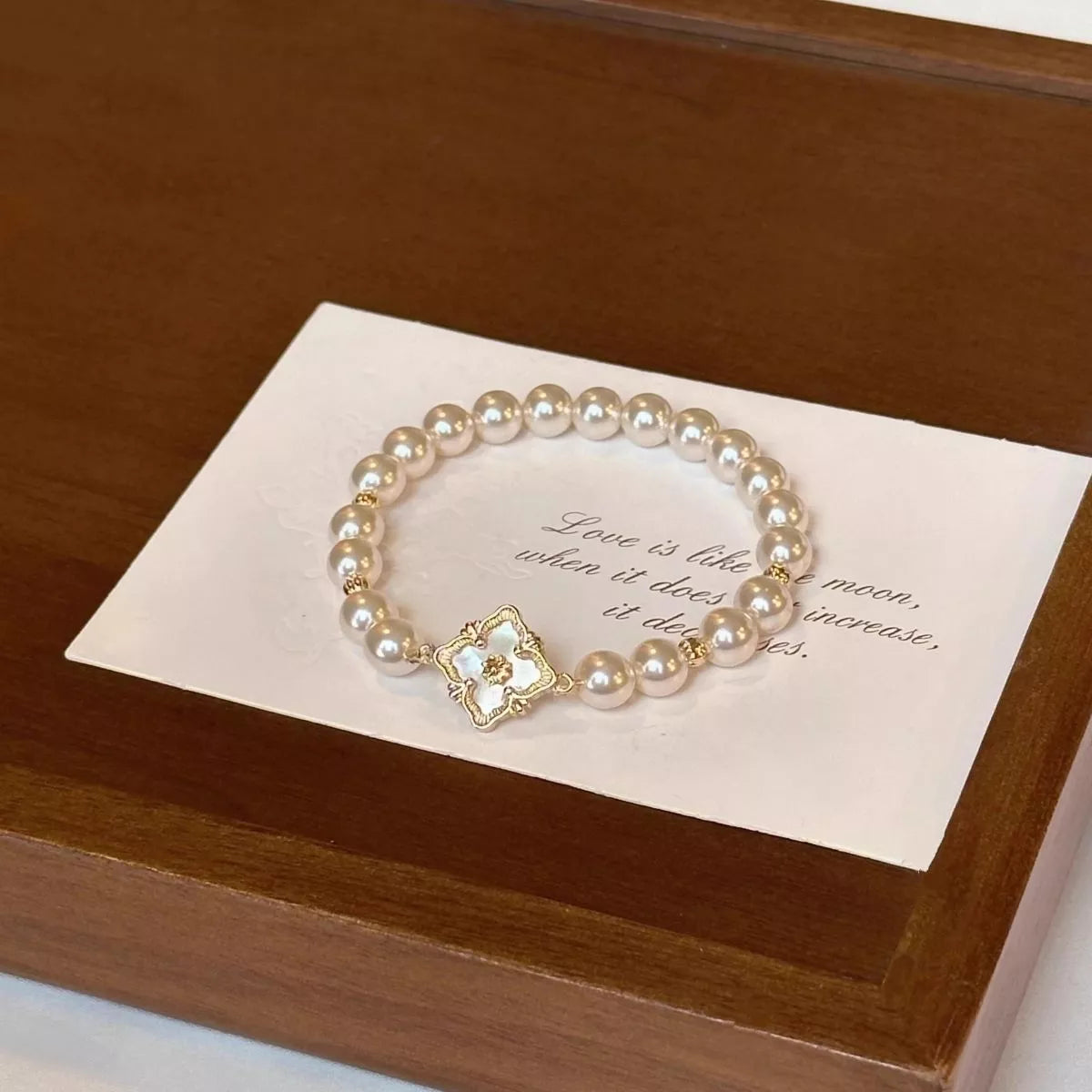 Trendsi 18K Gold-Plated Pearl Bracelet -