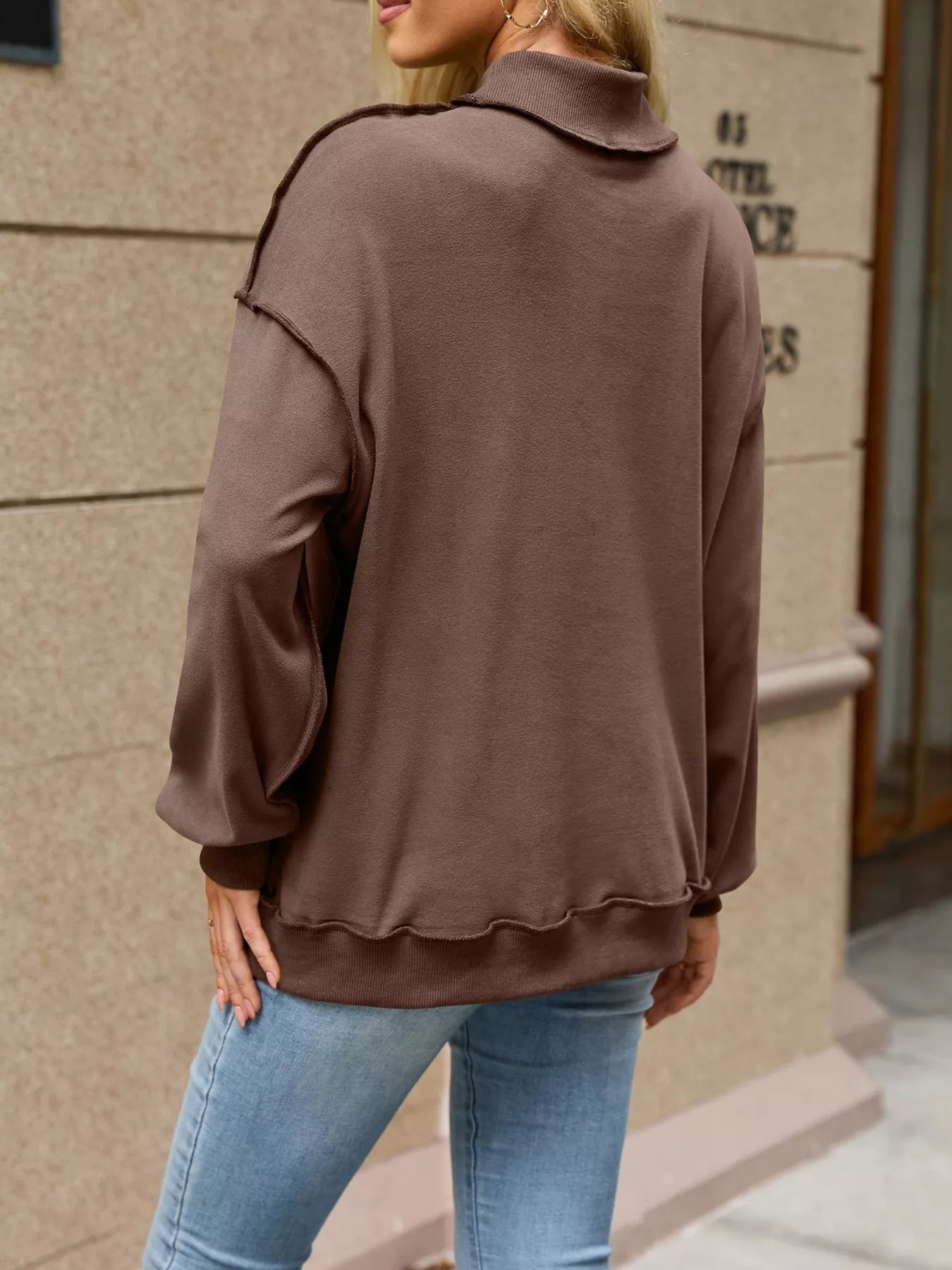 Trendsi Loose Fit Crew Neck Sweatshirt -