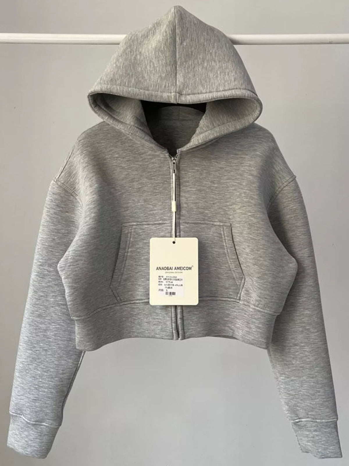 Cropped Zip-Up Hoodie — garment front
