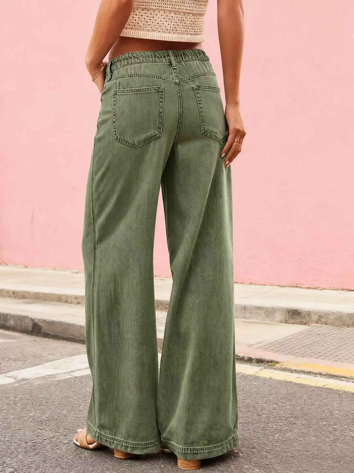 Wide-leg jeans, back view
