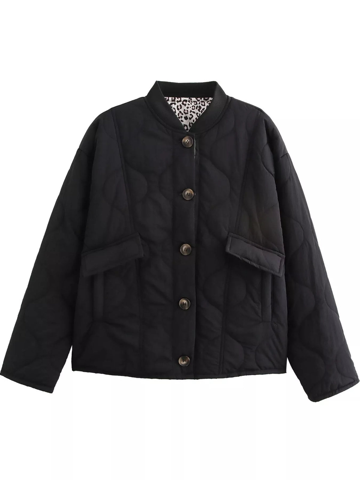 Quilted Button-Up Jacket — garment front