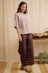 Trendsi BiBi Short Dolman Sleeves Washed Knit Top - Shirts
