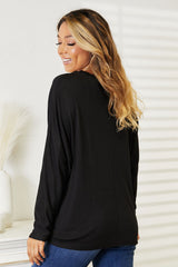 Trendsi Double Take Seam Detail Round Neck Long Sleeve Top -
